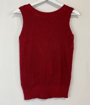 Women’s Sleeveless Knit Sweater Crisscross Back Maroon Size Medium EUC