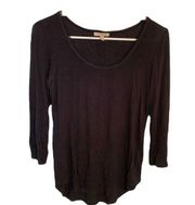 Bordeaux T-Shirt 3/4 Sleeve Black Lace