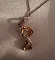 Rose Gold  hearts necklace