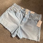 Light Wash Midi Shorts