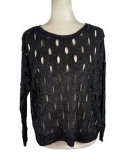 Generation Love Metallic Shimmer Glitter Cut Out Pullover Sweater Jumper XS/S