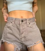 Free People Gray Distressed Shorts