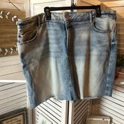 Maurices Distressed Faded Raw Hem "Vintage" Denim Skirt NWT