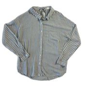 Blu Pepper Women's Large Blouse Grey Button Up Long Sleeve Academia Shirt