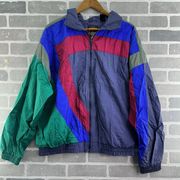 Vintage JCPenny USA Olympics Colorblock windbreaker jacket blue burgundy green L