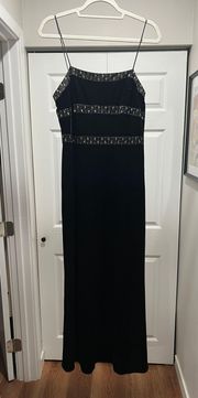 St John Black Velvet Dress