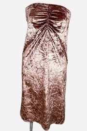 WAYF Pink Velvet Strapless Dress