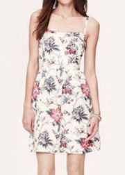 LOFT Floral Sweetheart Neckline Dress- Size 6