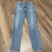 Rocket Crop Mid Rise Skinny Jeans Distressed Size 26