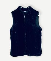 Laura Scott Black Sleeveless Fuzzy Vest L