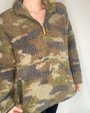 Thread + Supply | Camouflage Wubby Fleece 1/4 Zip Pullover Sweater Sweatshirt