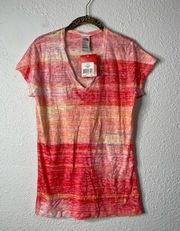 NORTH FACE Tadasana Snowcone Red Burnout Tee Size Large NWT