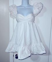 White Baby Doll Mini Dress size Medium