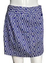 Outback Red Pencil Skirt Blue White Geometric Print Straight Skirt Mini