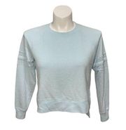 XERSION High Low Mesh Sleeve Detail Sweatshirt-Light Blue-S