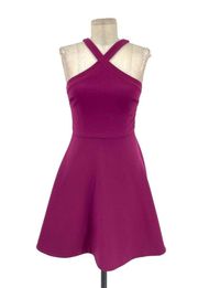 LIKELY Ashland Halter Fit & Flare Dress Plum Purple Size 4