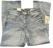 BlankNYC Women's The Varick Jeans Kick Flare Raw Hem SZ 27 Light Wash 26' Inseam