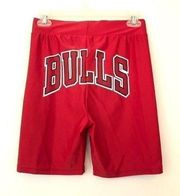 NEW NWT NBA Solid Bright Red Chicago Bulls Basketball Pull On Bike Shorts Small