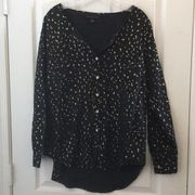 Ladies’ attention Gold-tone & Black Blouse large