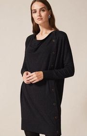 COS Black Wool Button Front Sweater Tunic Dress Sz.S