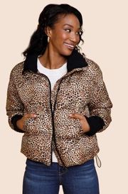 Anna Cai New York Amelia Cheetah Print Cropped Puffer Jacket