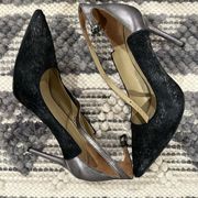 mohair ankle strap pointed heel 8.5