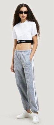 Palm Angels Glittery Striped Logo Track Pants