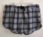 Grey Plaid Sleep Shorts