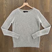 Orchard Crew Neck Waffle Sweater in Light Heather Grey Size Small