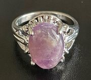 S925 Silver purple amethyst ring size 7