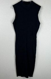 Badgley Mischka Women Bodycon Sweater Midi Dress Sleeveless Black Size M