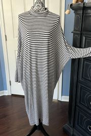 NWOT  Size XL Grey With Black Stripes Dress