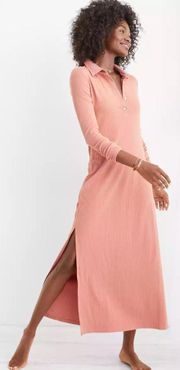 Ribbed Polo Maxi Dress