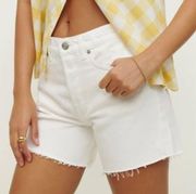 NEW Reformation High Rise Jean Short Vintage White