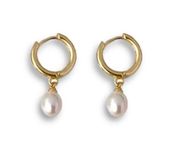 White Pearl Dangle Drop Earrings for Women