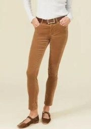 J. McLaughlin Watson Pants Velvet Jean Camel Brown Stretch Skinny Women’s Size 6