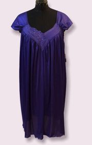 Vintage Vanity Fair Purple Nightgown Midi Dress