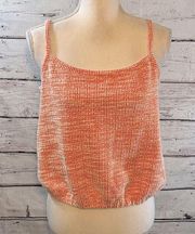 LOFT Cropped Cami Top Nubby Texture Orange/White-MP