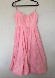 House Of CB Lolita Rose pink cotton corset sundress midi NWOT size L