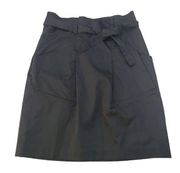 Bcbg Maxazria Womens Black Paper Bag Waist Tie Skirt With Pockets Size 0