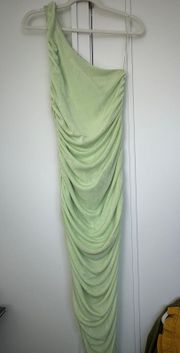 Green Asymmetrical Bodycon Dress