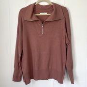 Abercrombie & Fitch Dark Rose Soft A&F Collection 1/4 Zip Sweater ~ Size S