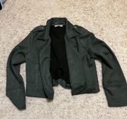 Dark Forest Green Suede Blazer Jacket Size Large