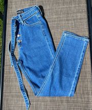 Just Black Denim Tie Waist Mom Jeans