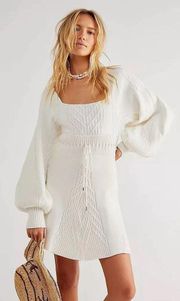 White Emmaline Sweater Mini Dress