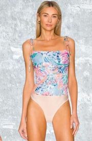 Amanda Uprichard | NEW Lavinia Floral Strappy Bodysuit in Papillon Size S