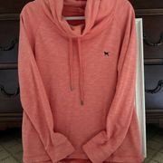 The Black Dog coral cowl neck pullover sweatshirt w ribbon tie - M NWOT