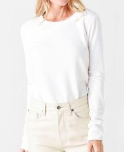 NWOT Dylan White Classic Rib Knit Long Sleeve Shirt Women’s Size XS