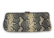 Oversized Snakeskin Clutch Gold Hardware