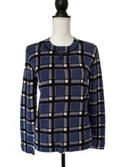 Blue Checkered Sweater, Sz S